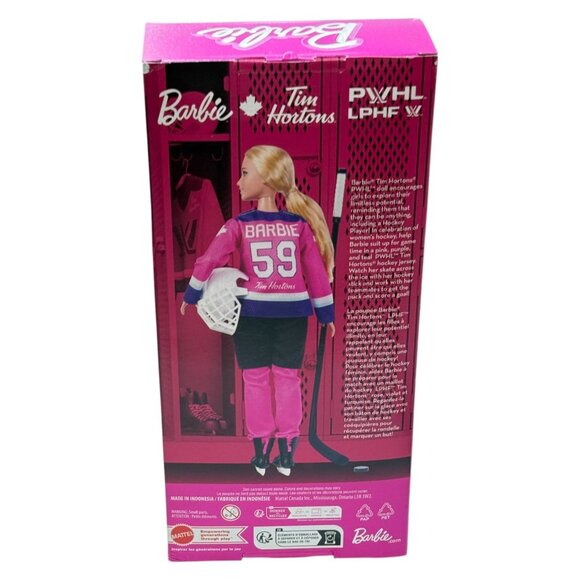 Tim Hortons PWHL Barbie Hockey Player Doll Lot 2 Blonde and Brunette 2025 New - Picture 4 of 8